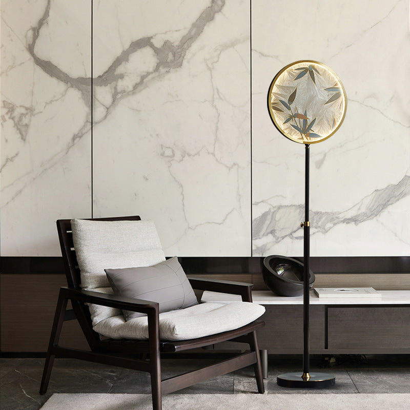 Brass Marble Glass Glaze Floor Lamp