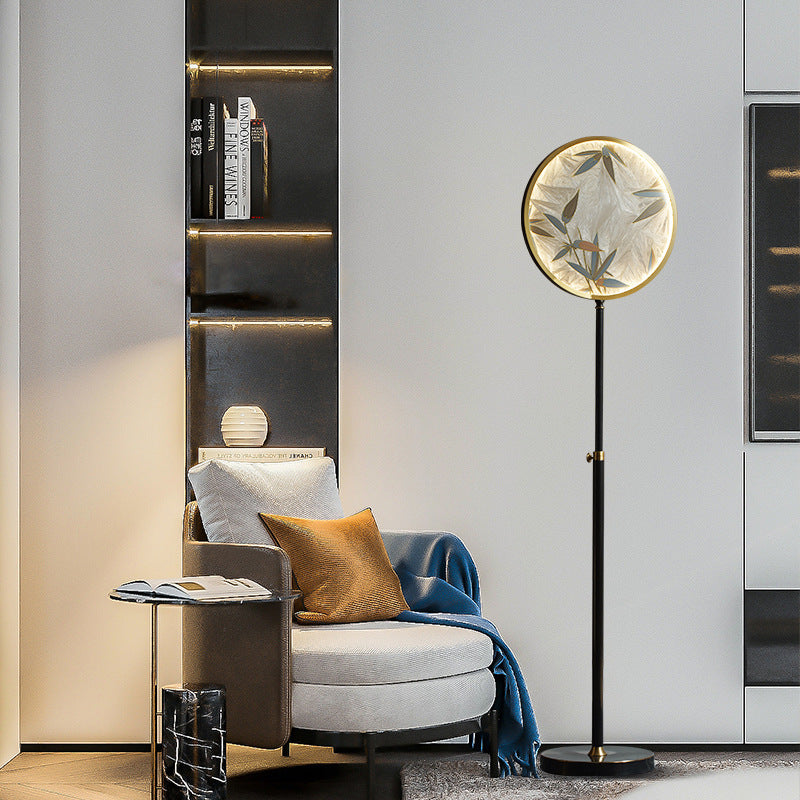 Brass Marble Glass Glaze Floor Lamp