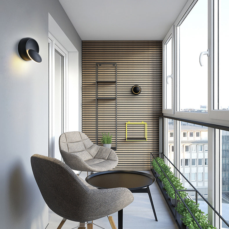 Iron Round Eclipse Rotatable Wall Lamp