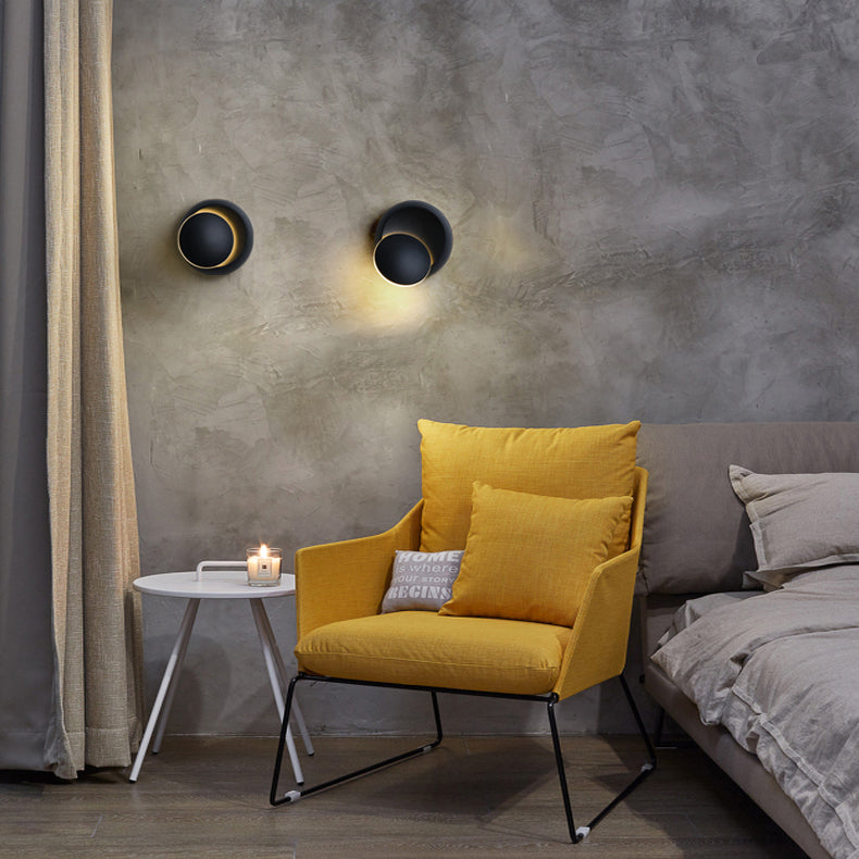 Iron Round Eclipse Rotatable Wall Lamp