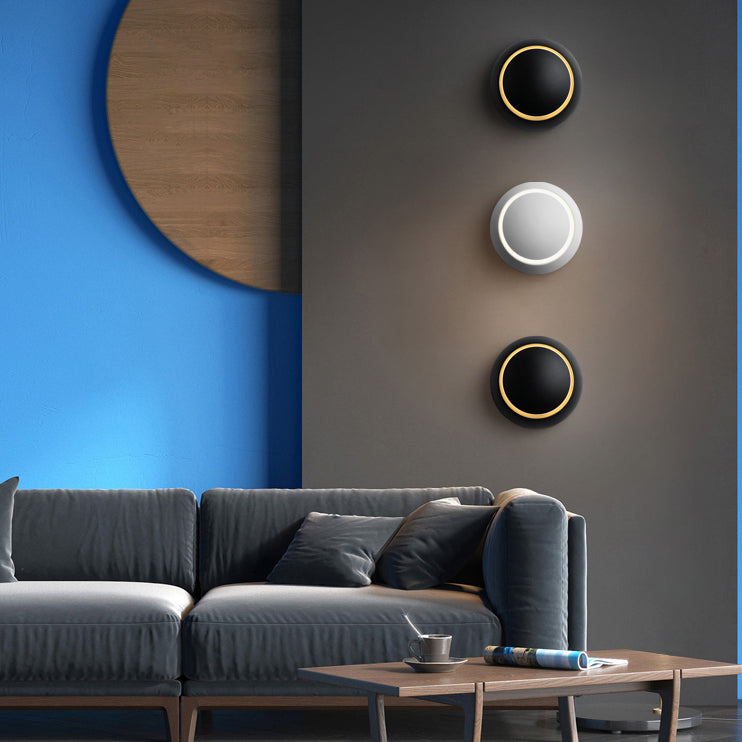 Iron Round Eclipse Rotatable Wall Lamp