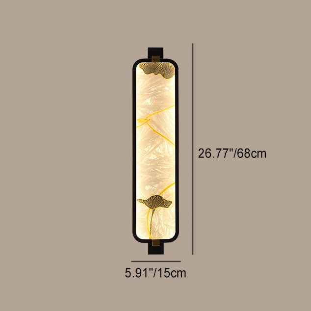 Iron Brass Glass Rectangular Wall Lamp