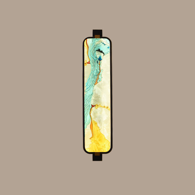 Iron Brass Glass Rectangular Wall Lamp