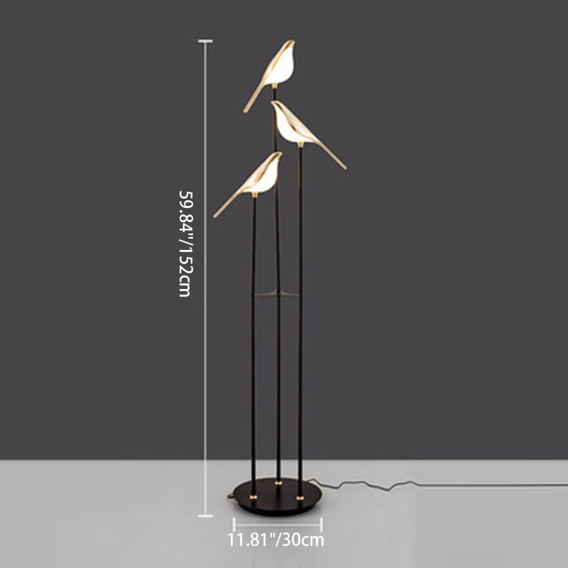 Zinc Alloy Acrylic Bird Floor Lamp