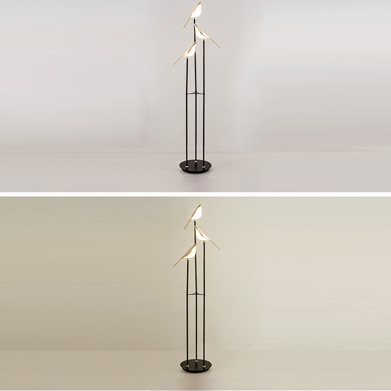 Zinc Alloy Acrylic Bird Floor Lamp