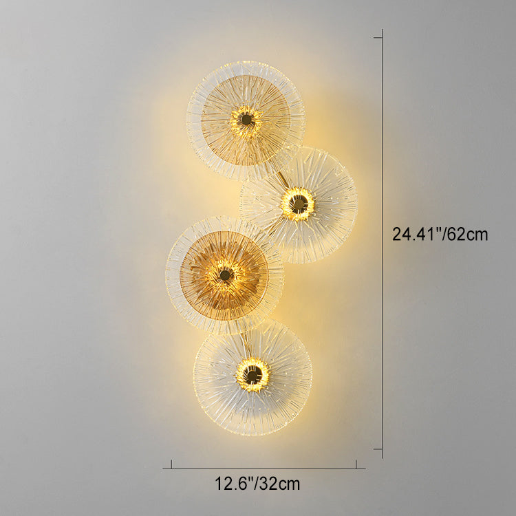 Iron Glass Round Streak Wall Lamp