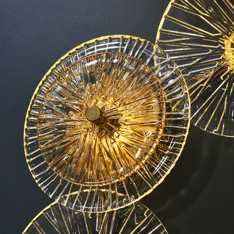 Iron Glass Round Streak Wall Lamp