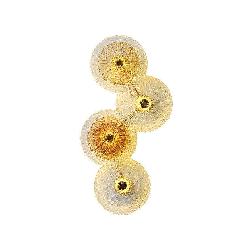 Iron Glass Round Streak Wall Lamp