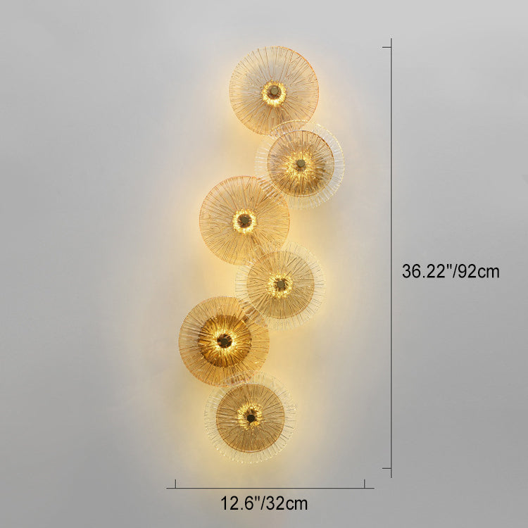 Iron Glass Round Streak Wall Lamp