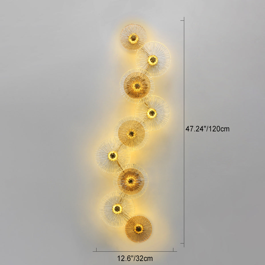 Iron Glass Round Streak Wall Lamp