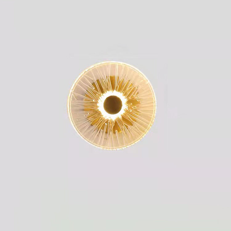 Iron Glass Round Streak Wall Lamp