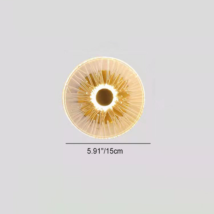 Iron Glass Round Streak Wall Lamp