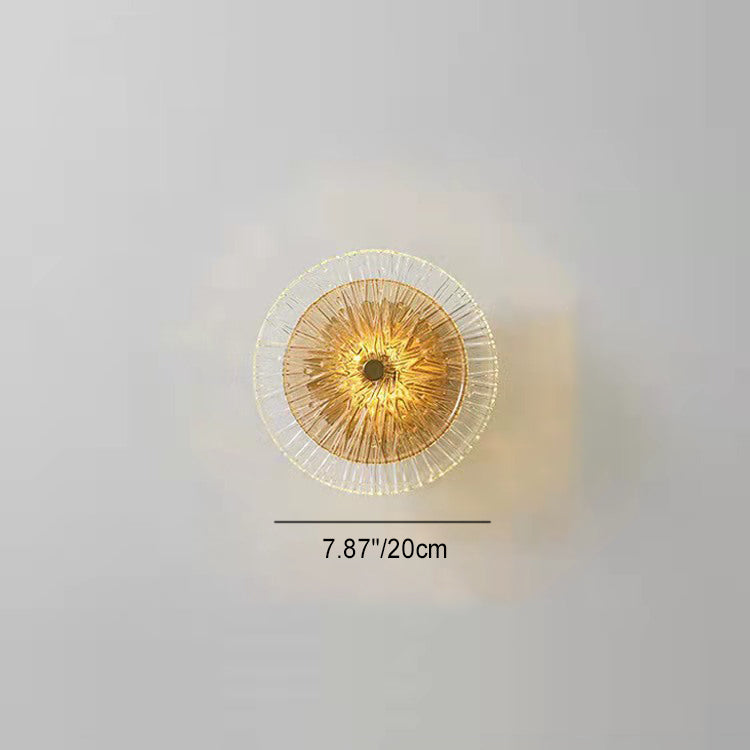 Iron Glass Round Streak Wall Lamp