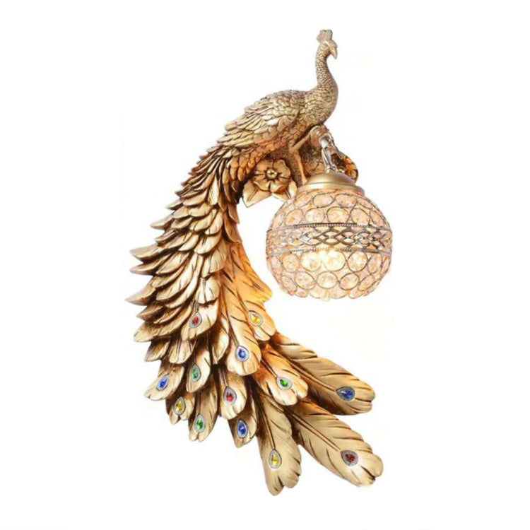 Resin Crystal Peacock Ball Wall Lamp