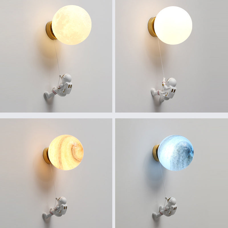 Kids Resin Glass Ball Wall Lamp