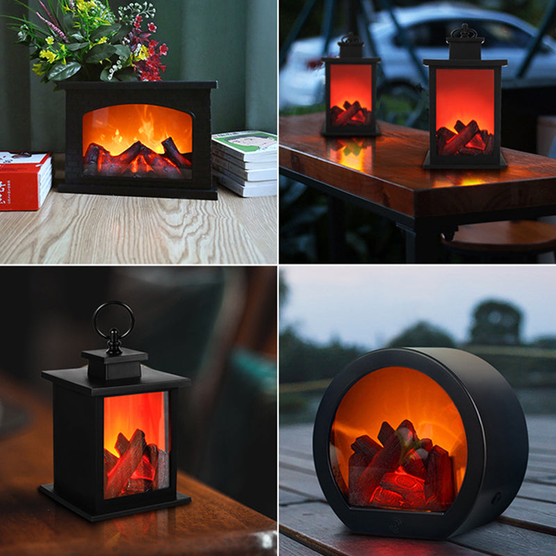 ABS Simulated Flame Fireplace Table Lamp