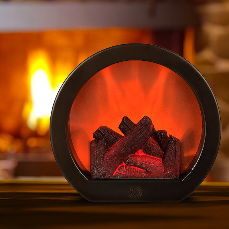 ABS Simulated Flame Fireplace Table Lamp