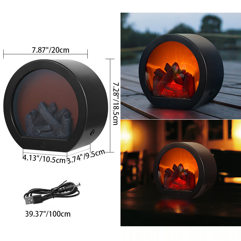 ABS Simulated Flame Fireplace Table Lamp