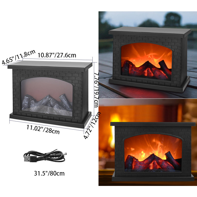 ABS Simulated Flame Fireplace Table Lamp