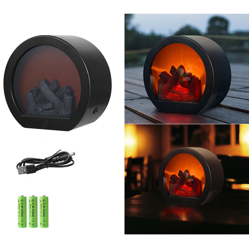 ABS Simulated Flame Fireplace Table Lamp