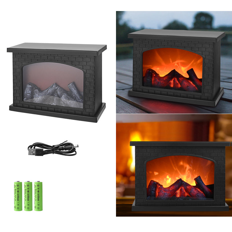 ABS Simulated Flame Fireplace Table Lamp