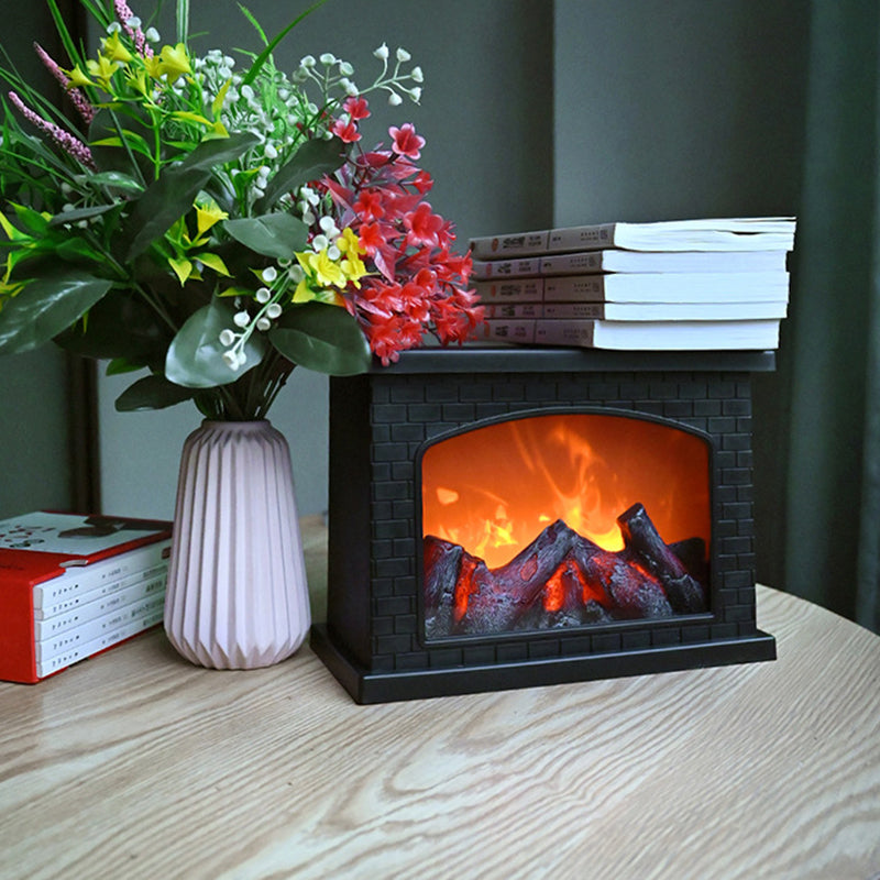 ABS Simulated Flame Fireplace Table Lamp