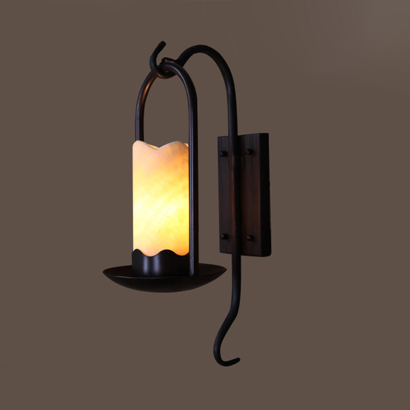 Iron Marble Cylinder Petal Wall Lamp