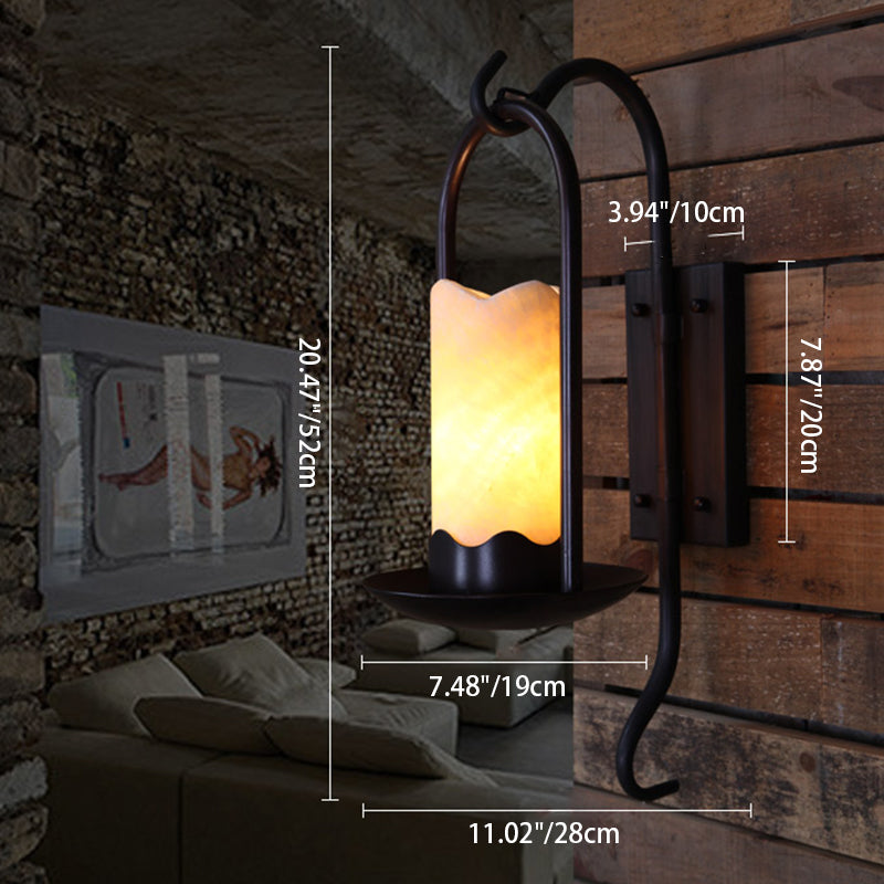 Iron Marble Cylinder Petal Wall Lamp