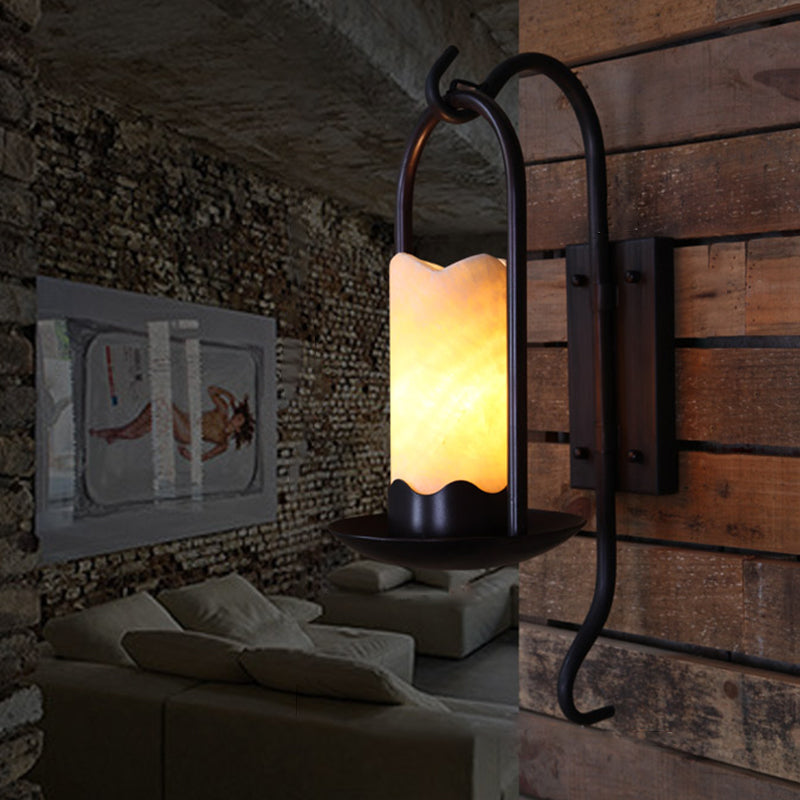 Iron Marble Cylinder Petal Wall Lamp