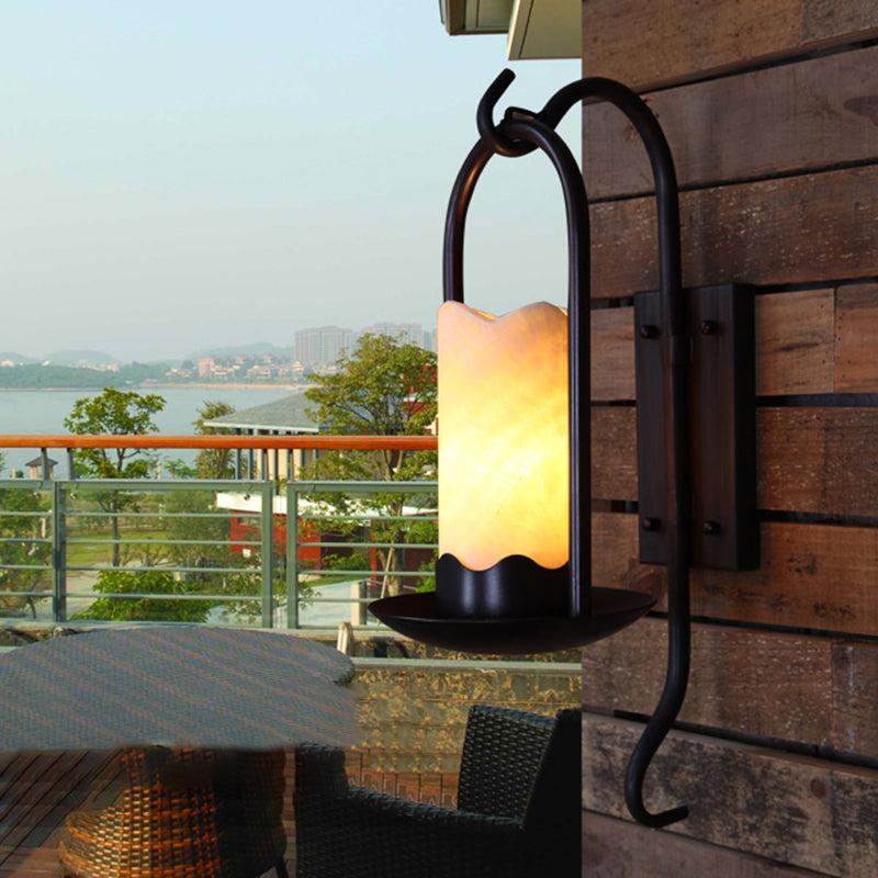 Iron Marble Cylinder Petal Wall Lamp