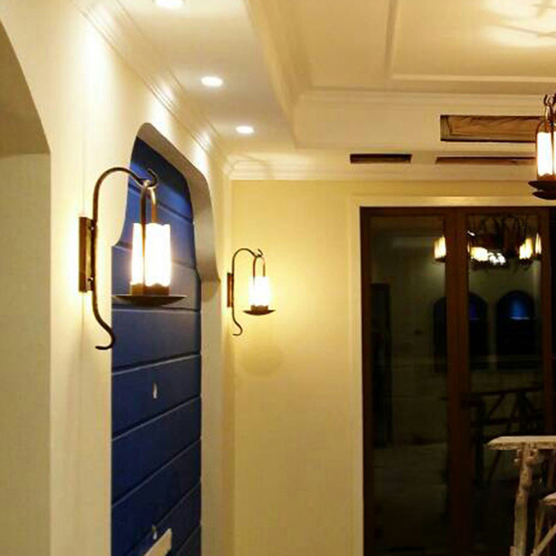 Iron Marble Cylinder Petal Wall Lamp