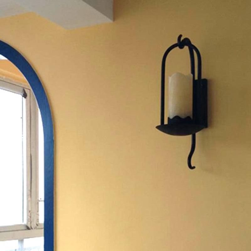 Iron Marble Cylinder Petal Wall Lamp