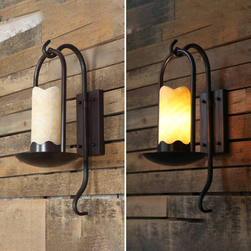 Iron Marble Cylinder Petal Wall Lamp