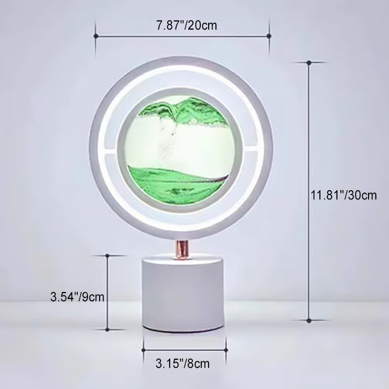 Metal Acrylic Silica Round Table Lamp