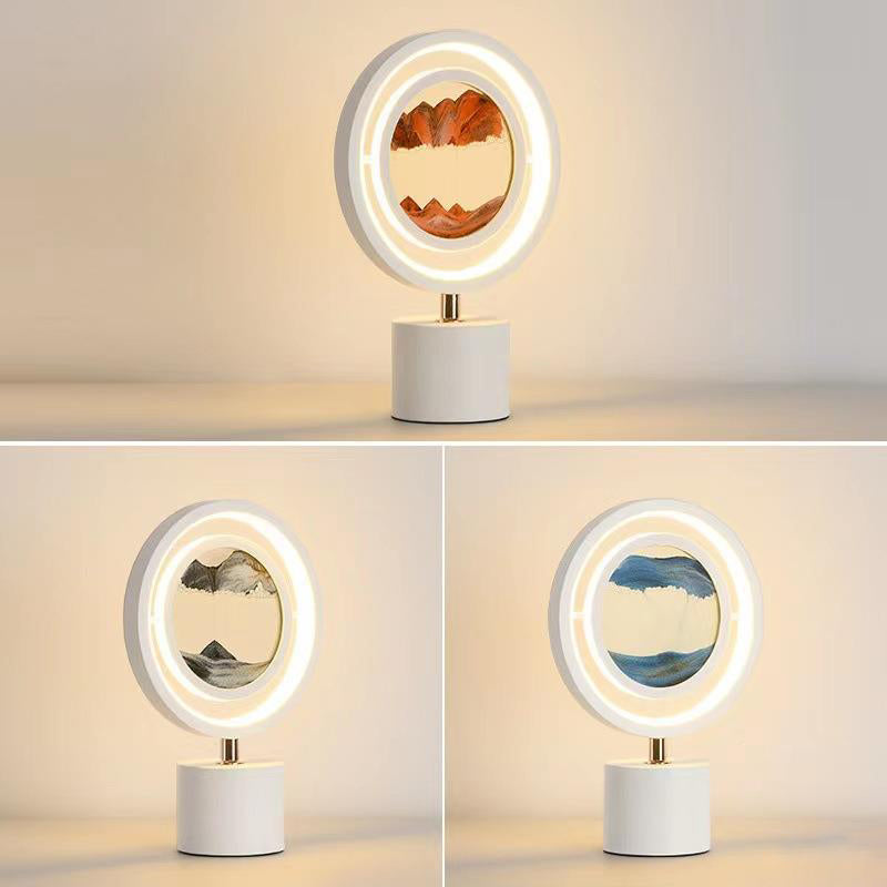 Metal Acrylic Silica Round Table Lamp