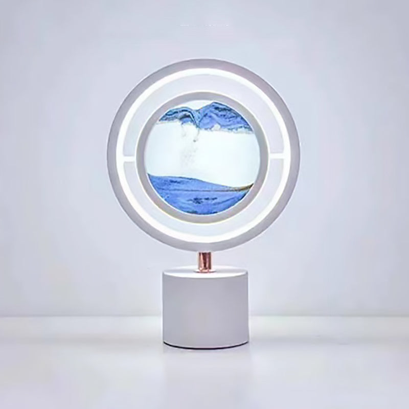 Metal Acrylic Silica Round Table Lamp