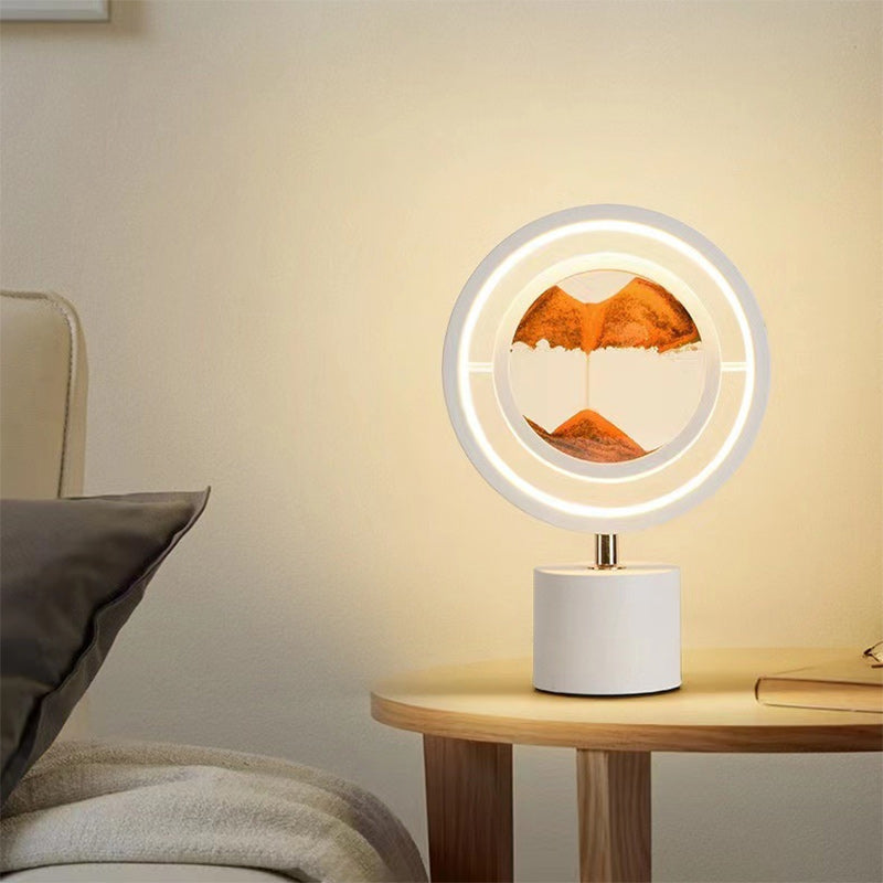 Metal Acrylic Silica Round Table Lamp