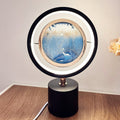 Iron Glass Silica Round Table Lamp