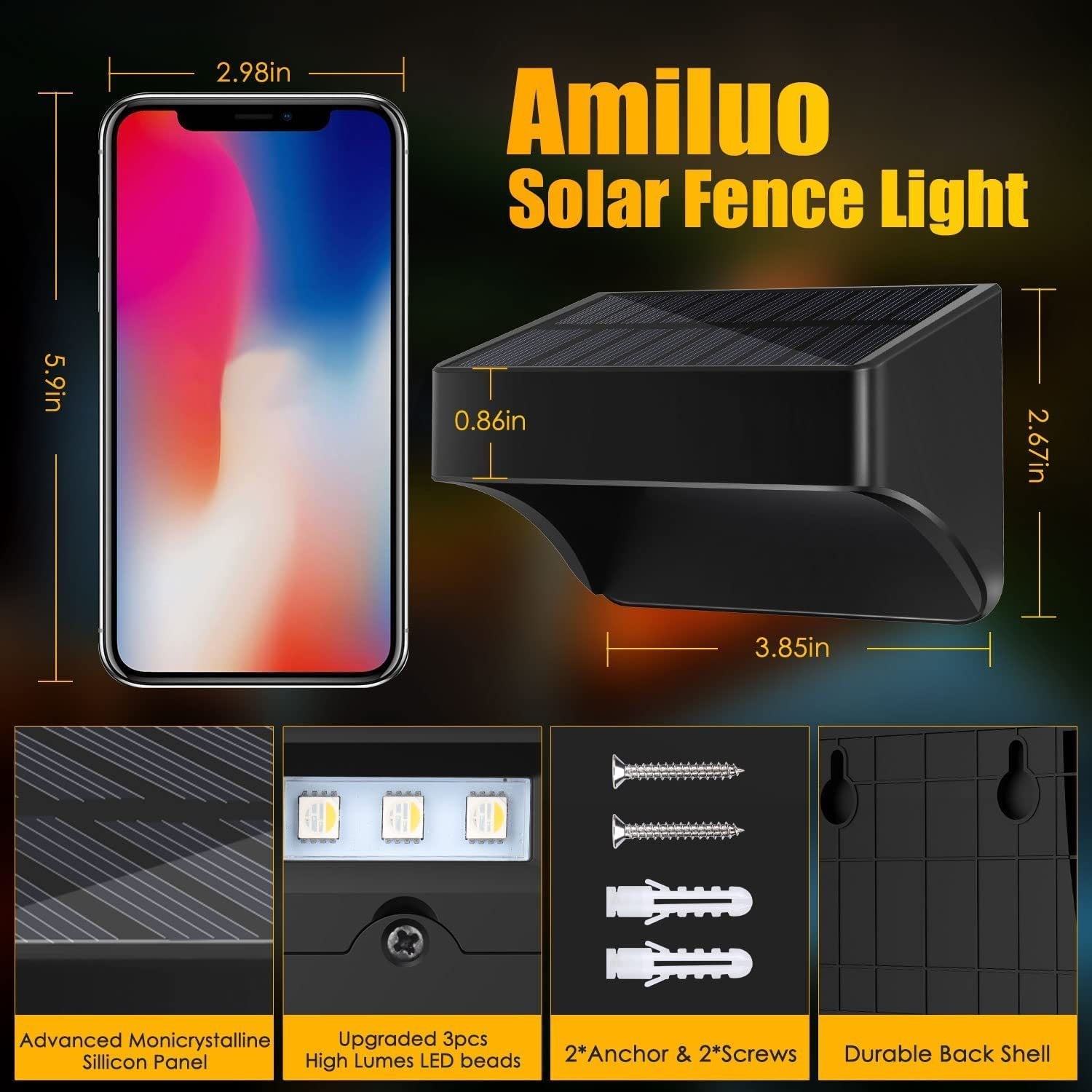 ABS PS Rectangular Patio Outdoor Light
