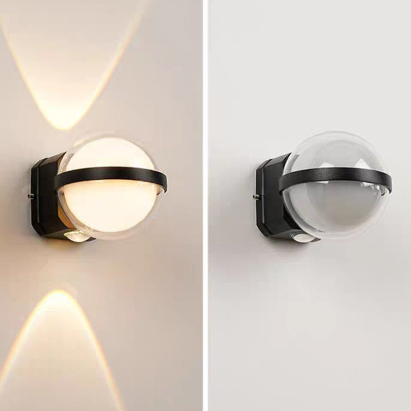 Aluminum Acrylic Ball Rectangular Outdoor Light