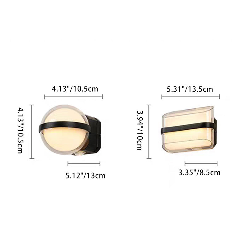 Aluminum Acrylic Ball Rectangular Outdoor Light