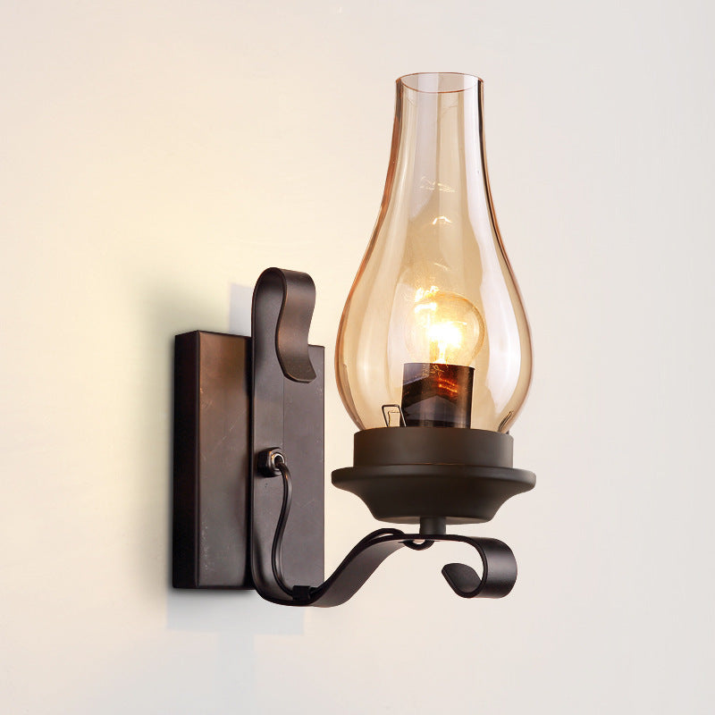 Iron Kerosene Vase Hallway Wall Lamp