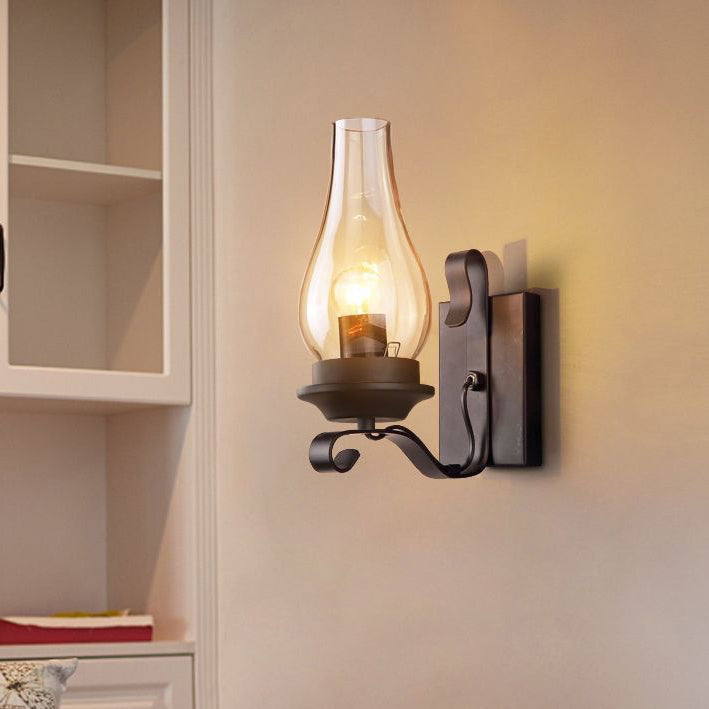 Iron Kerosene Vase Hallway Wall Lamp