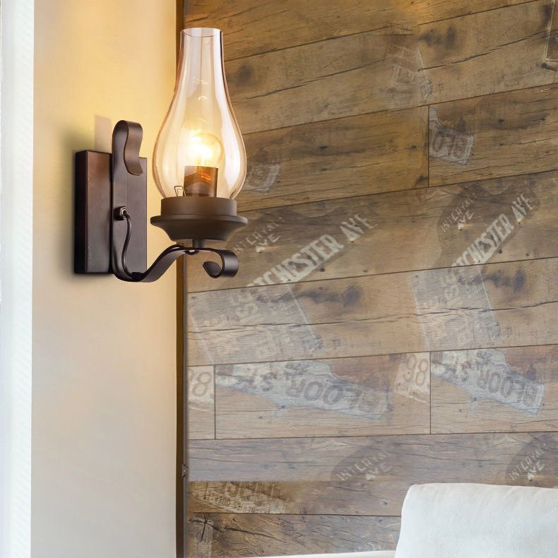 Iron Kerosene Vase Hallway Wall Lamp