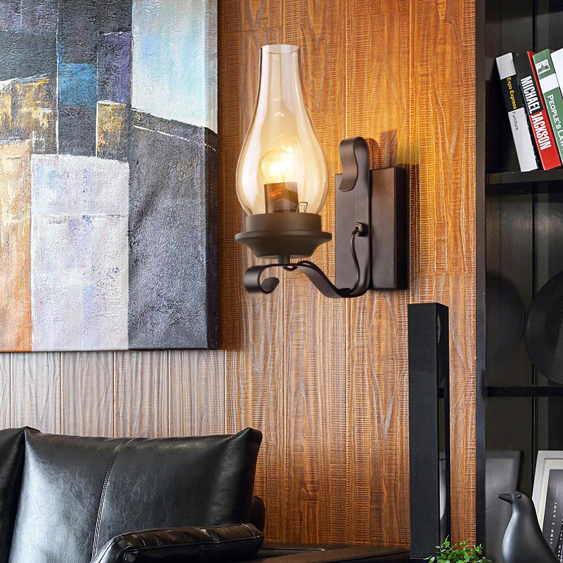 Iron Kerosene Vase Hallway Wall Lamp