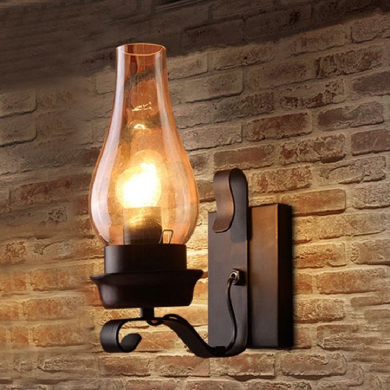 Iron Kerosene Vase Hallway Wall Lamp