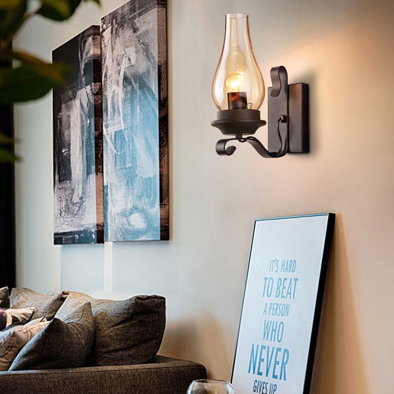 Iron Kerosene Vase Hallway Wall Lamp