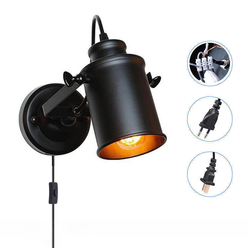 Iron Rotatable Cylinder Hallway Wall Lamp
