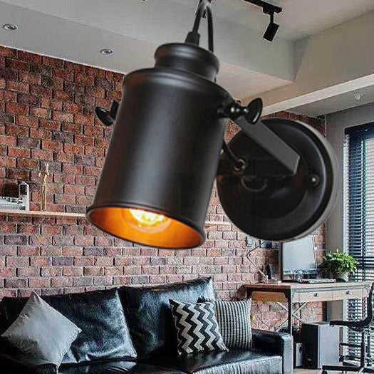 Iron Rotatable Cylinder Hallway Wall Lamp