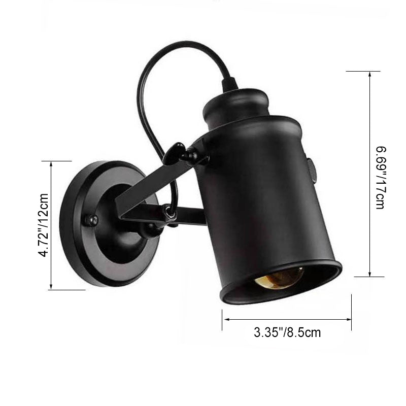Iron Rotatable Cylinder Hallway Wall Lamp